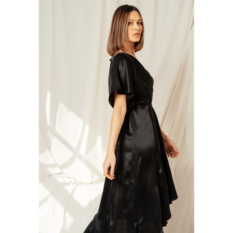 Thumbnail of High Low V Dress Black image