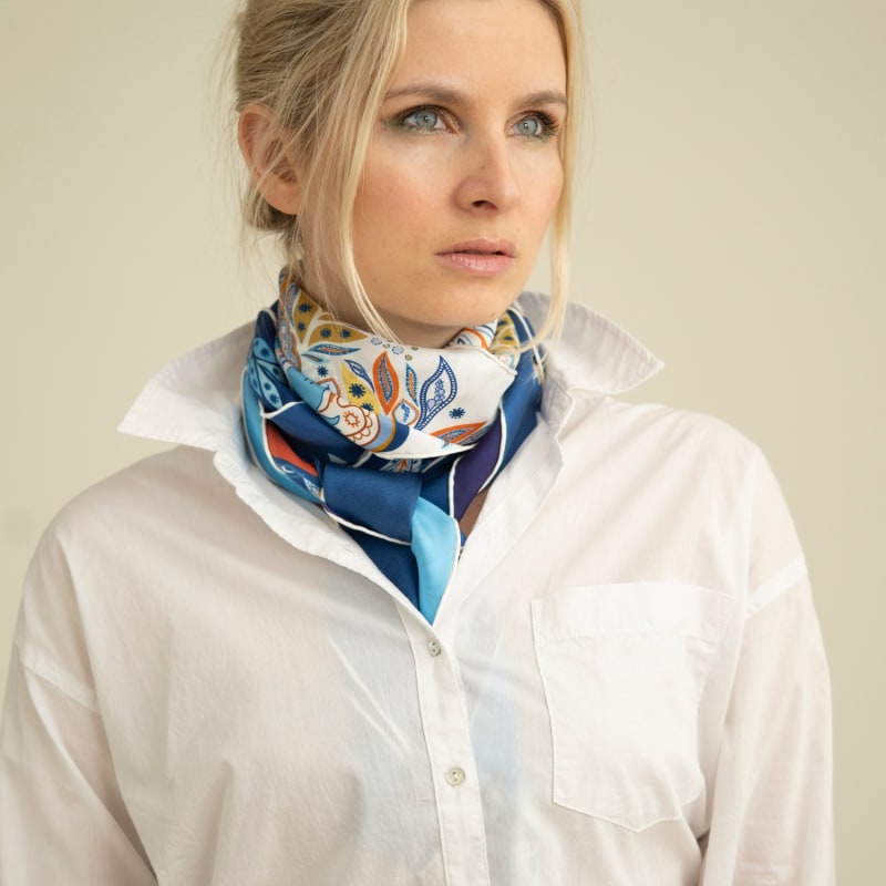 Thumbnail of Silk Scarf With Blue Fairyland image