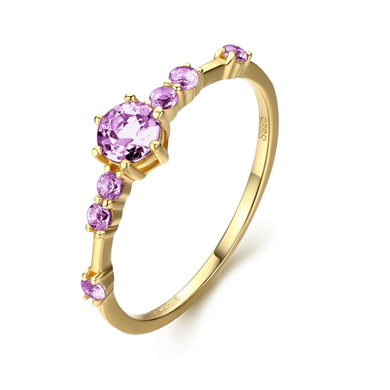 Thumbnail of The Center Of The Universe Amethyst Ring Yellow Gold Vermeil image