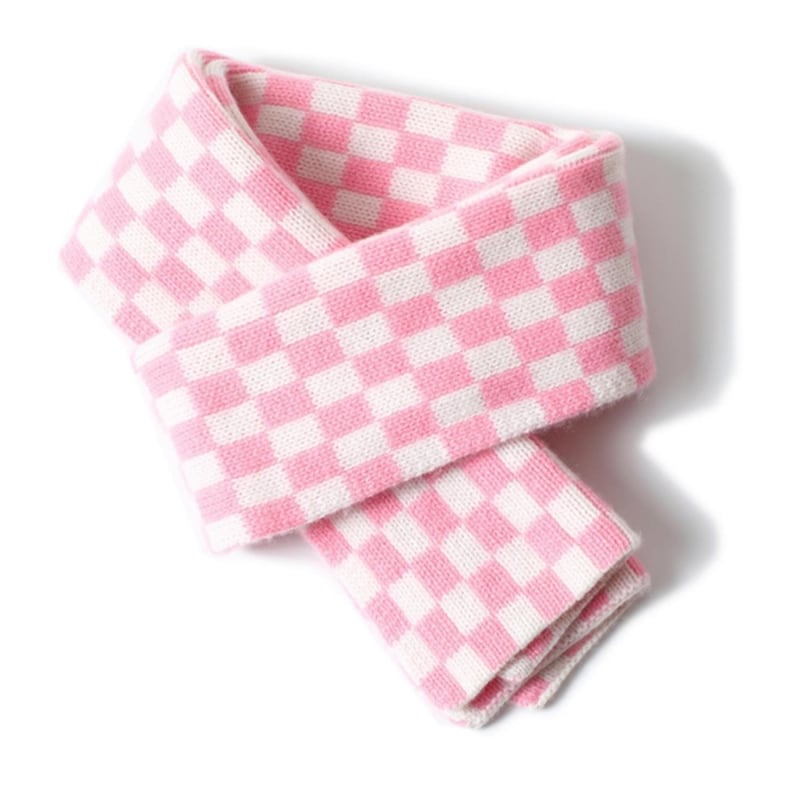 Thumbnail of Modern Chequered Cashmere Scarf Pink image