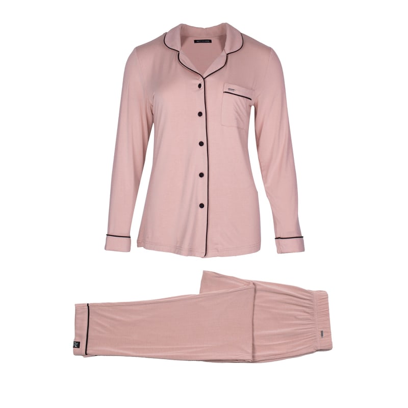 Thumbnail of Bamboo Long Sleeved Trouser Pyjama Set In Pink image