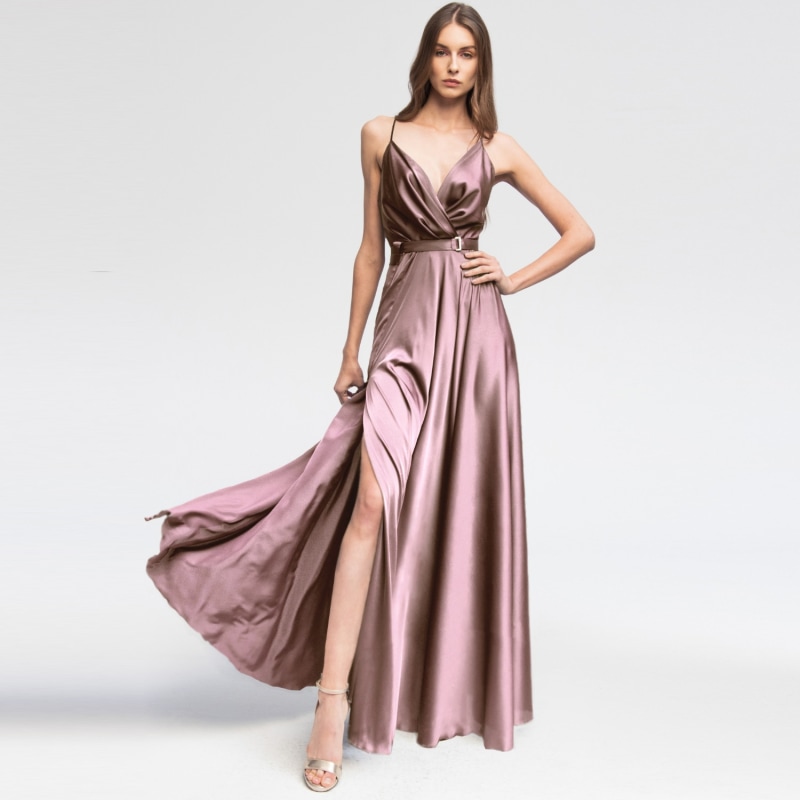 Thumbnail of Satin Long Dress Lilla image