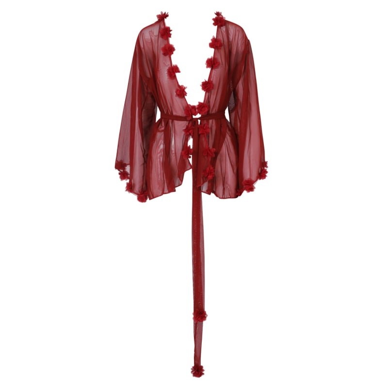 Thumbnail of Fifi New Edition Backless Red Short Petal Kimono image