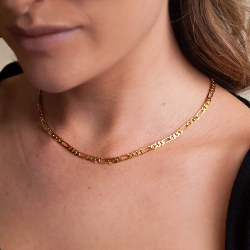 Thumbnail of Figaro Gold Chain Necklace image