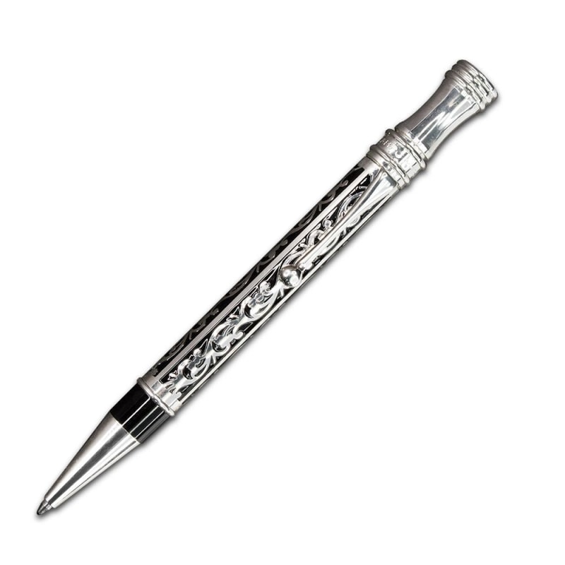 Handcrafted Sterling Silve Ballpoint Pen With Italian Artisans