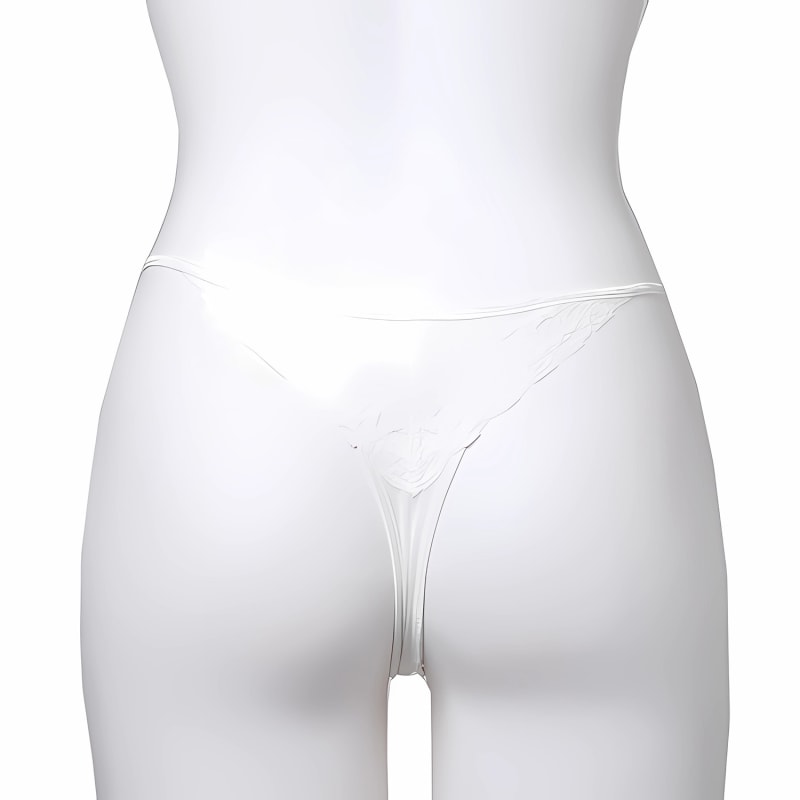 Thumbnail of Filoscotzia Cotton Thong With Leavers Lace, White image