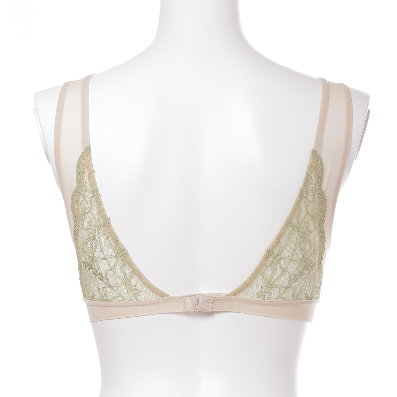 Soft Triangle Bra in Off White with Cotton Leavers Lace