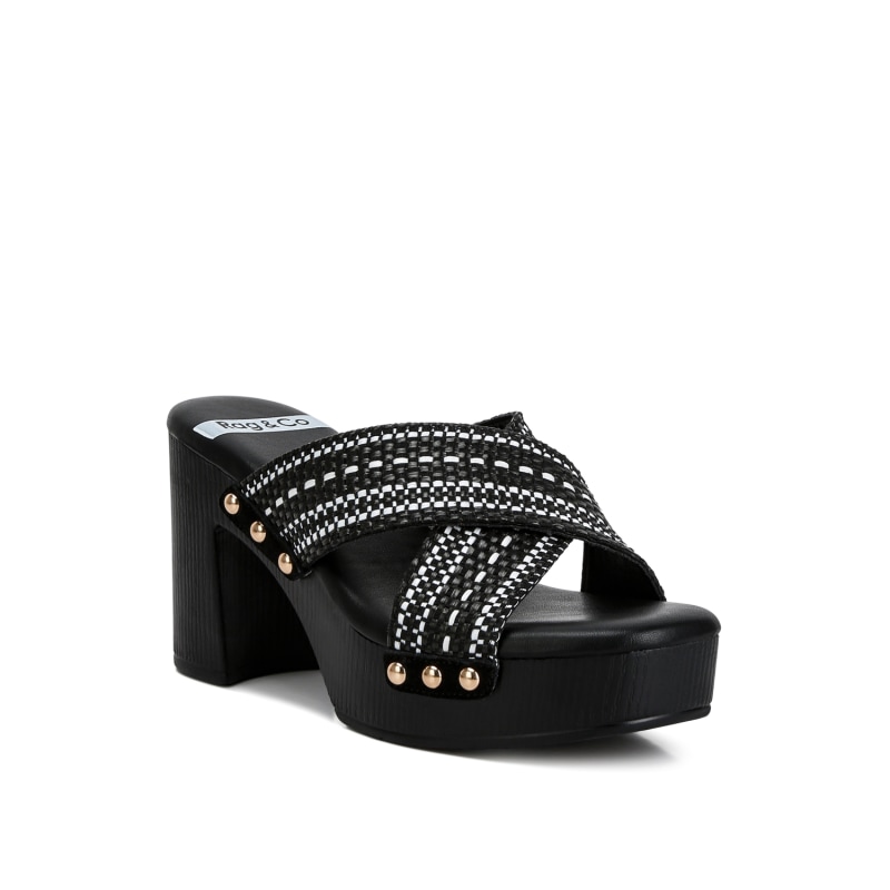 Black heeled clogs online