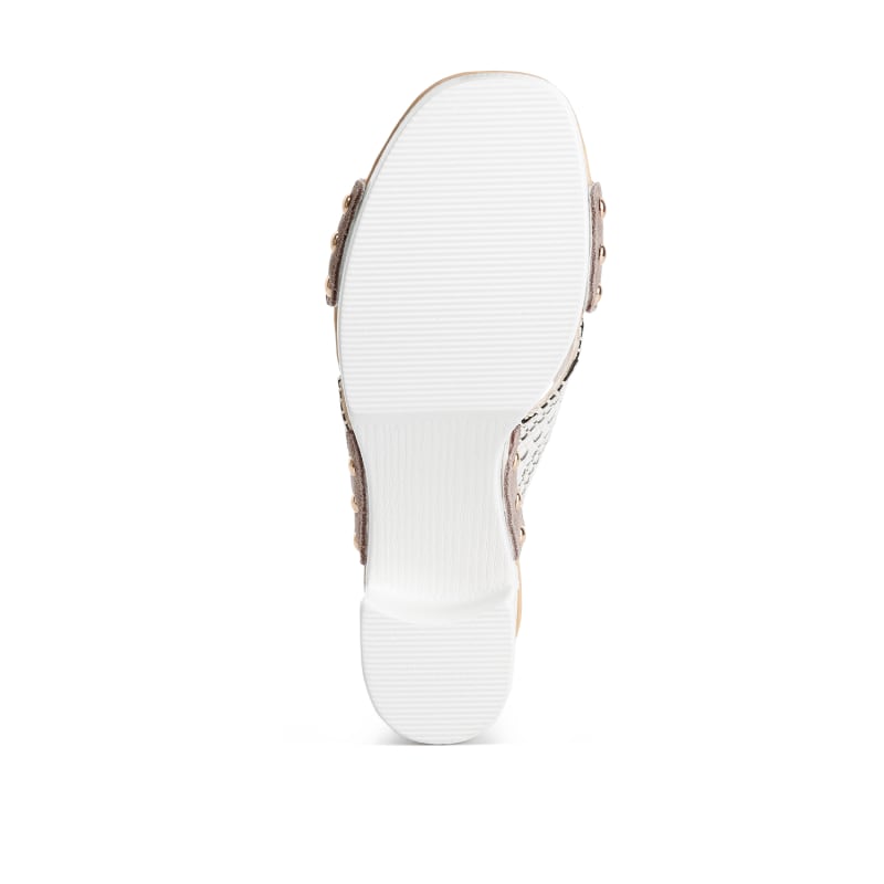 Thumbnail of Finley Raffia High Block Heel Clogs In White image