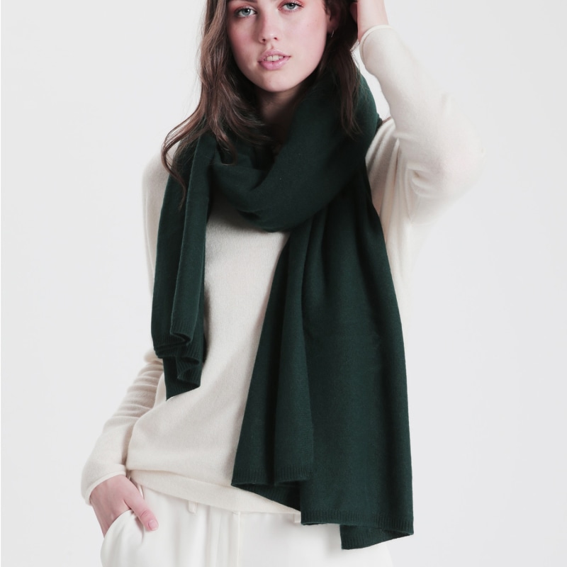 Green cashmere scarf sales