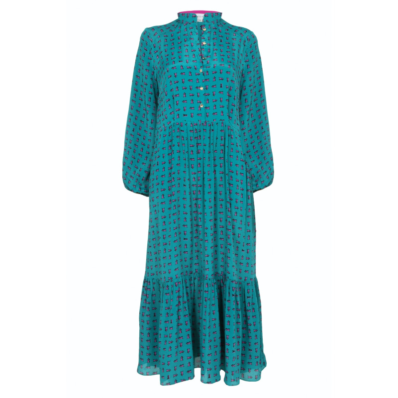 Thumbnail of Anastasia Dress Green Arrow Print image