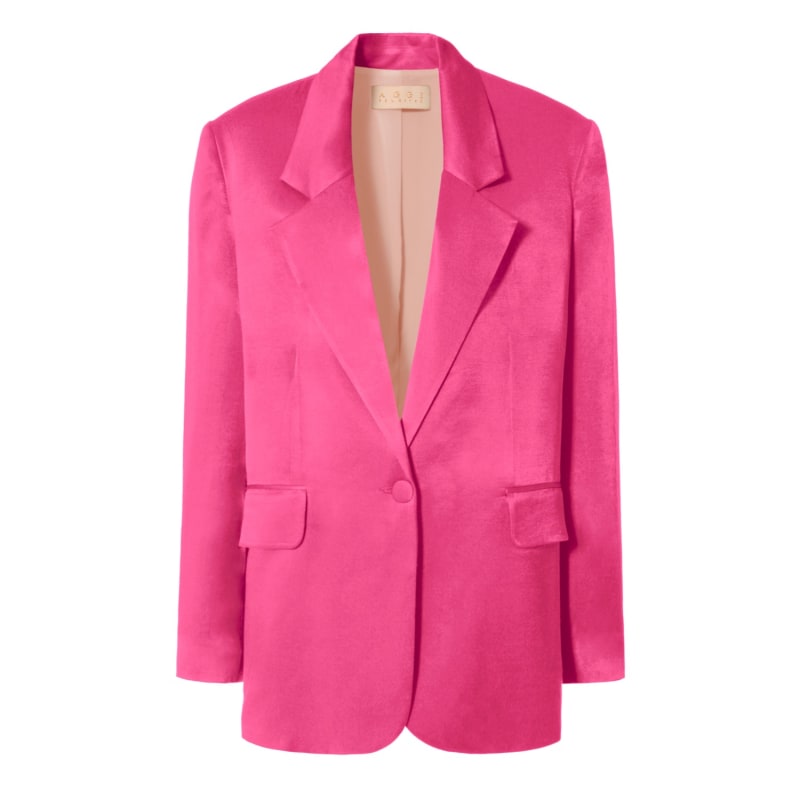 Thumbnail of Bellamy Satin Barbie Pink Blazer image