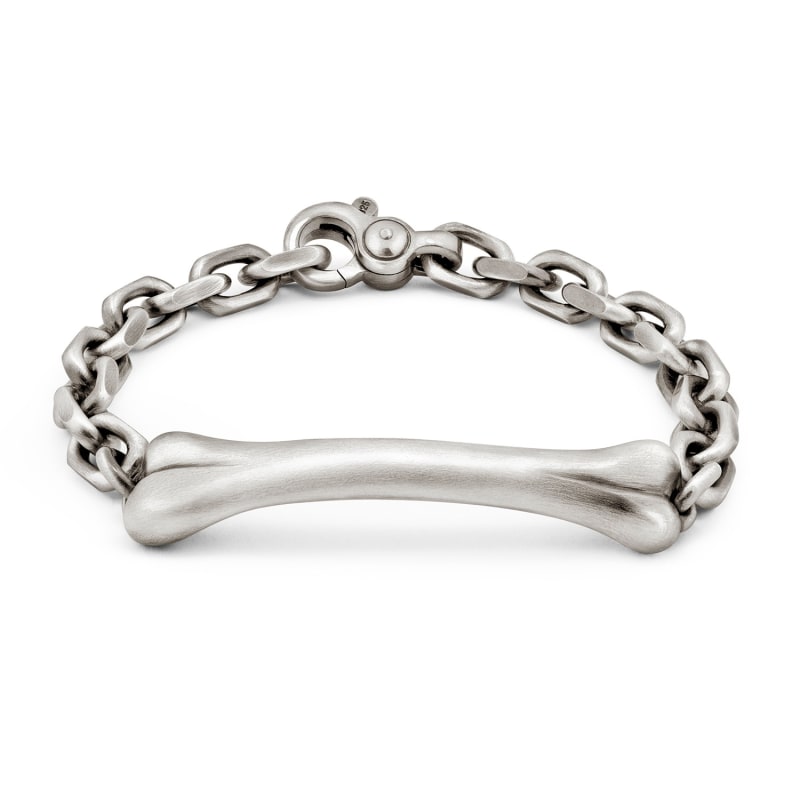 Silver bone bracelet best sale
