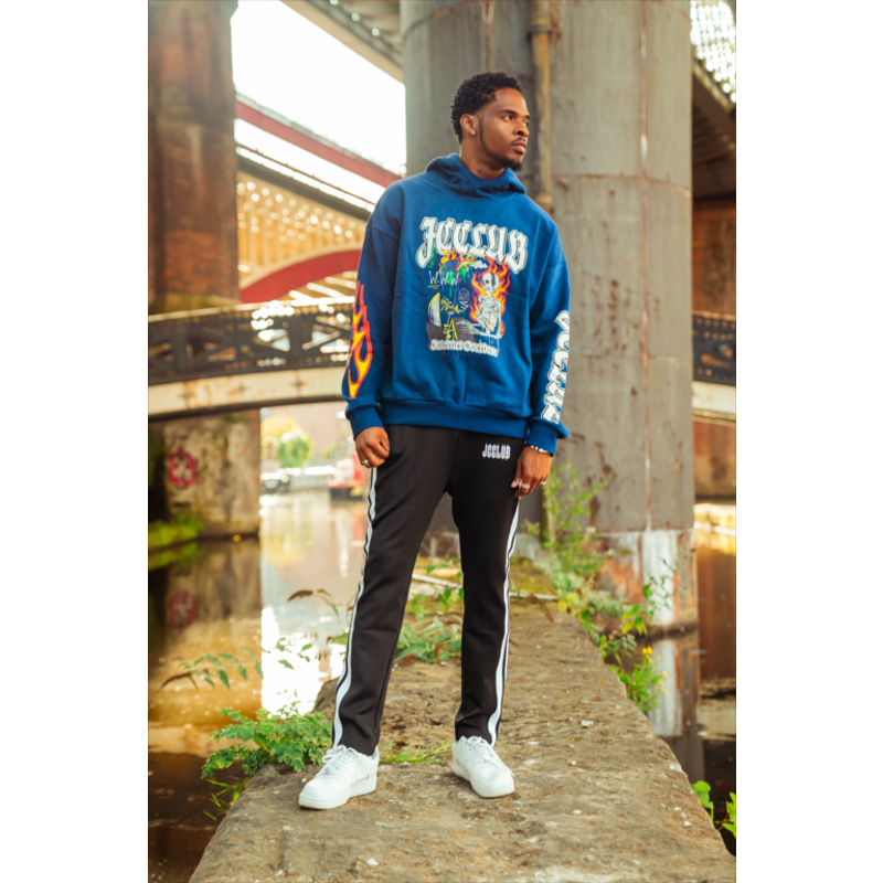 Flame Print Cotton Men Hoodie by JCCLUB