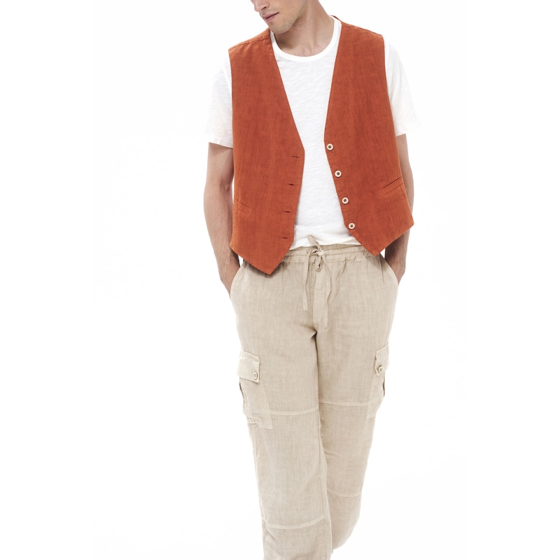 Thumbnail of Classic Linen Vest-White image