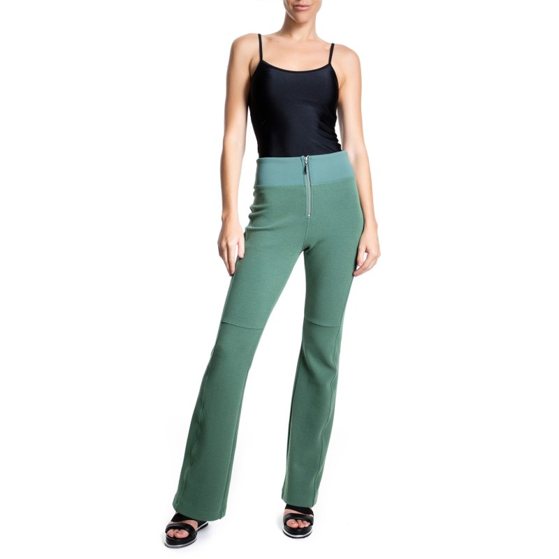 Flare Boucle Pants Te Verde by Balletto Athleisure Couture