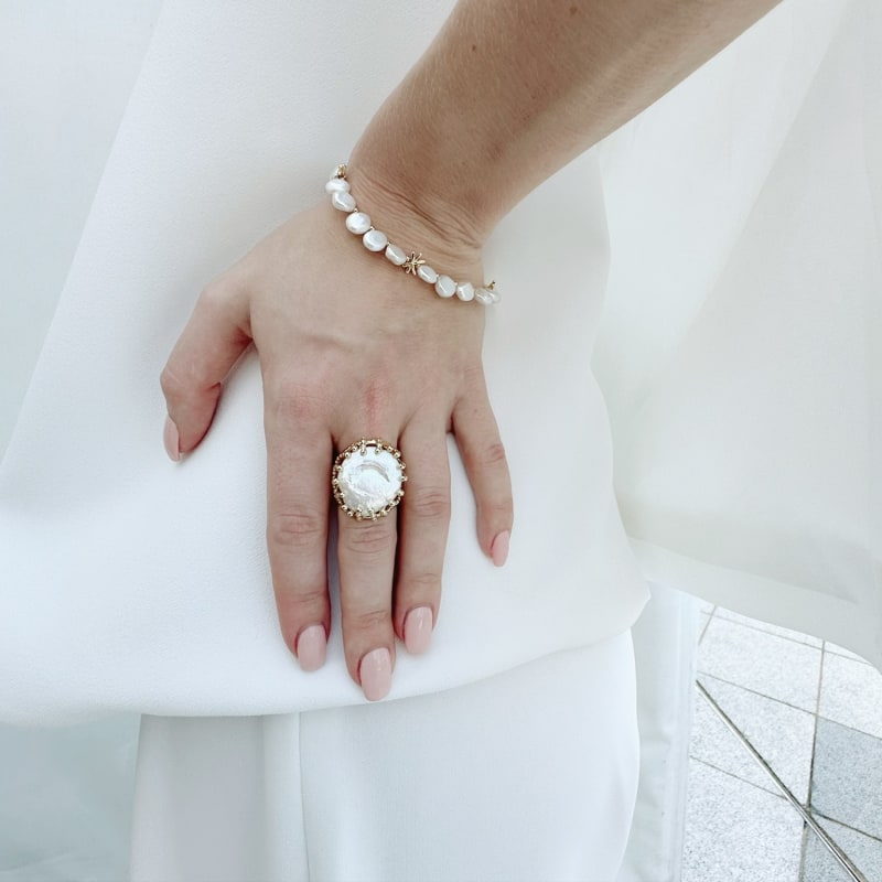 Flat freshwater pearls sale