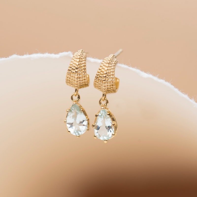 Thumbnail of Fleur Earring Gold Aquamarine image