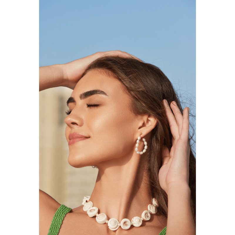 Floating Pearl Studs White Adriana Pappas Designs Wolf Badger