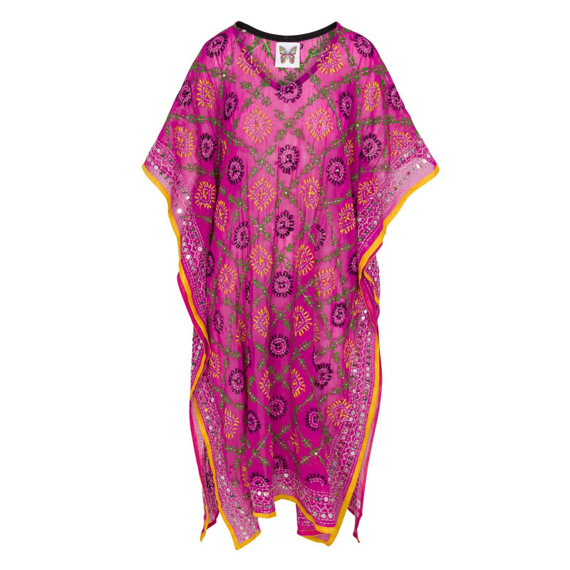 Thumbnail of Flora Embroidered Caftan - Magenta image