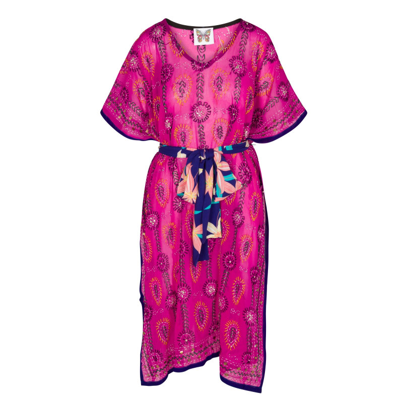 Thumbnail of Flora Embroidered Caftan - Magenta image