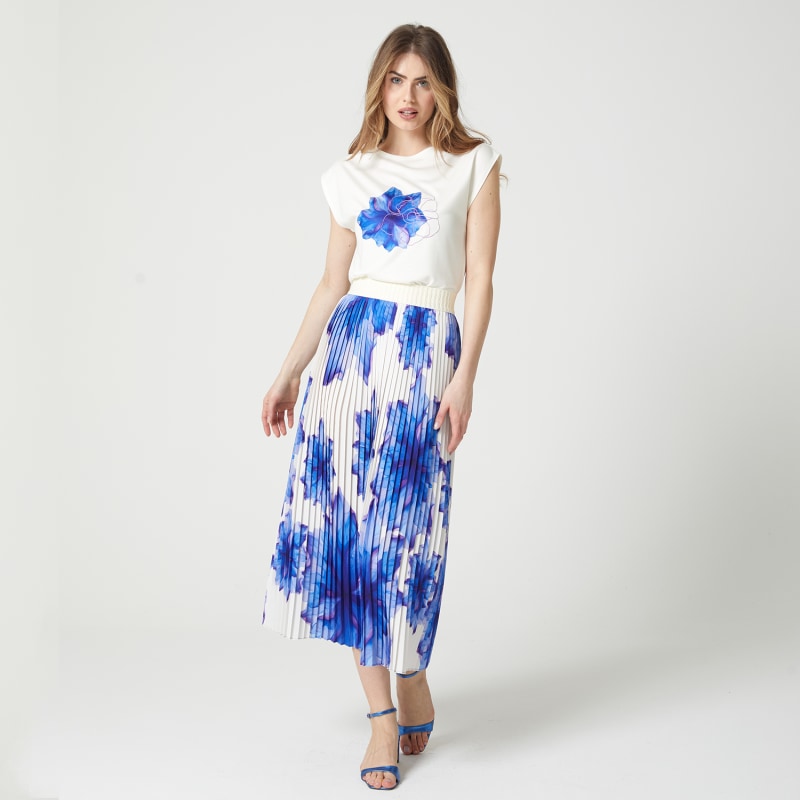 Thumbnail of Floral-Print Elasticated-Waist Pleated Recycled Fabric Maxi Skirt image