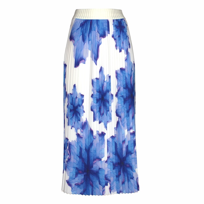Thumbnail of Floral-Print Elasticated-Waist Pleated Recycled Fabric Maxi Skirt image