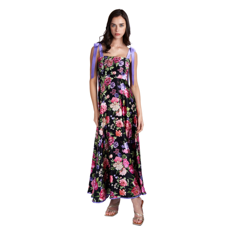 Floral print sale evening gown