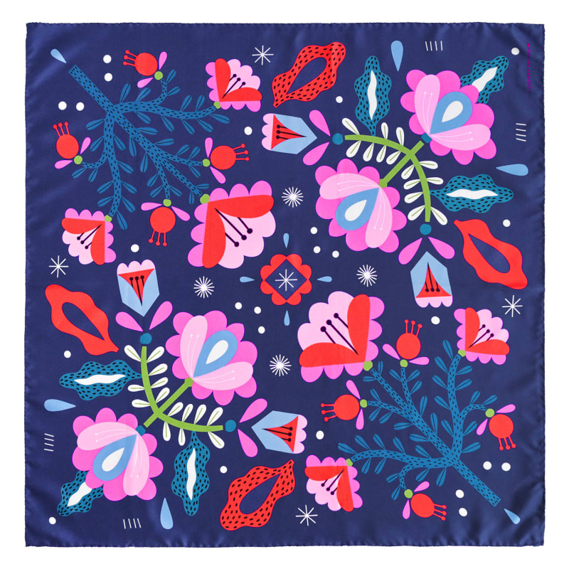 Thumbnail of Flowers Extra Large Silk Scarf image