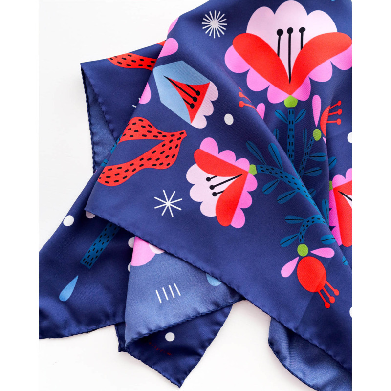 Thumbnail of Flowers Large Silk Scarf image