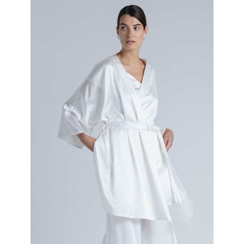 Thumbnail of Silk Robe Set 'Muse&Leto' In Milk White image