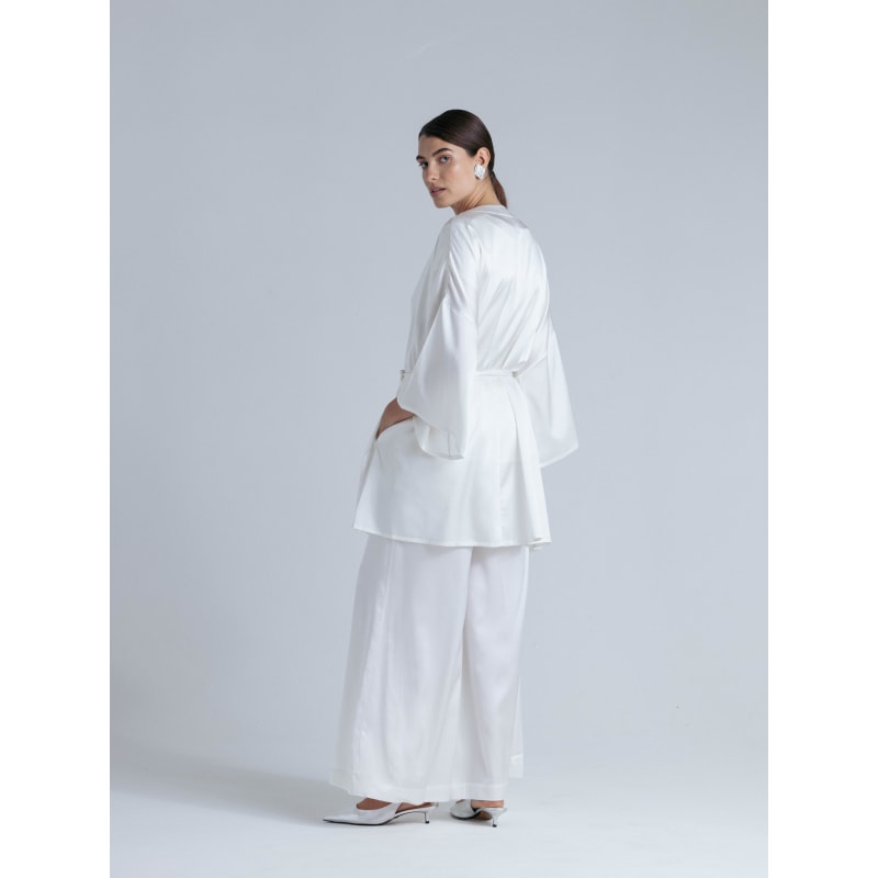 Thumbnail of Silk Robe Set 'Muse&Leto' In Milk White image