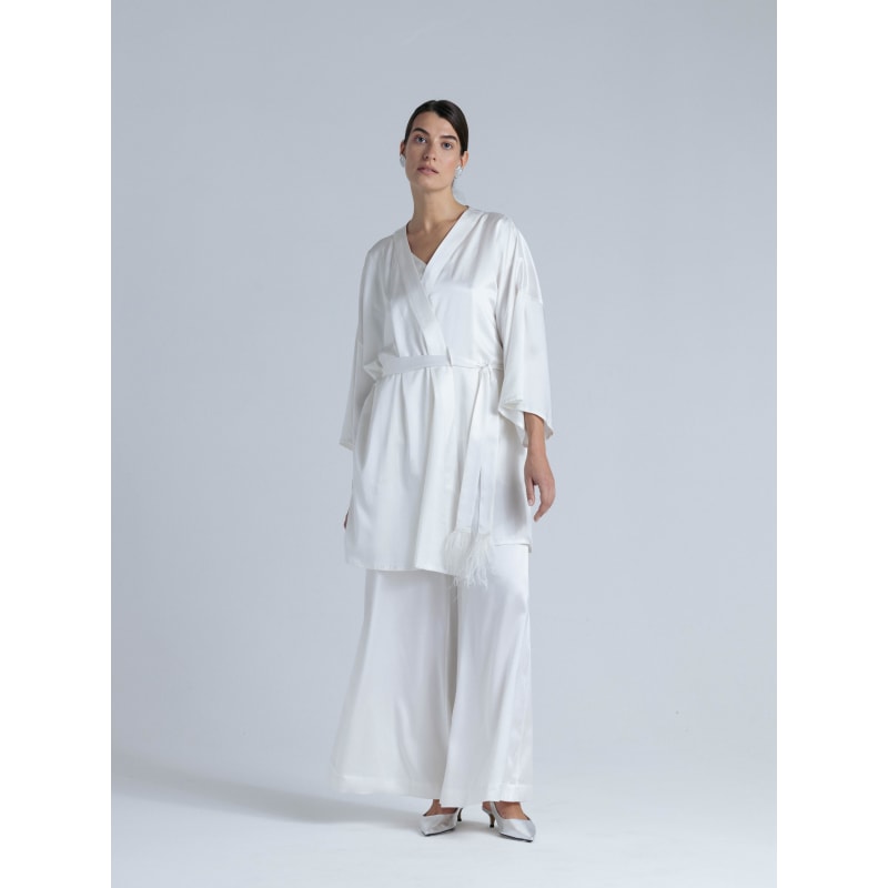 Thumbnail of Silk Robe Set 'Muse&Leto' In Milk White image