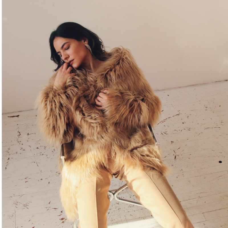 Camel fur sale jacket