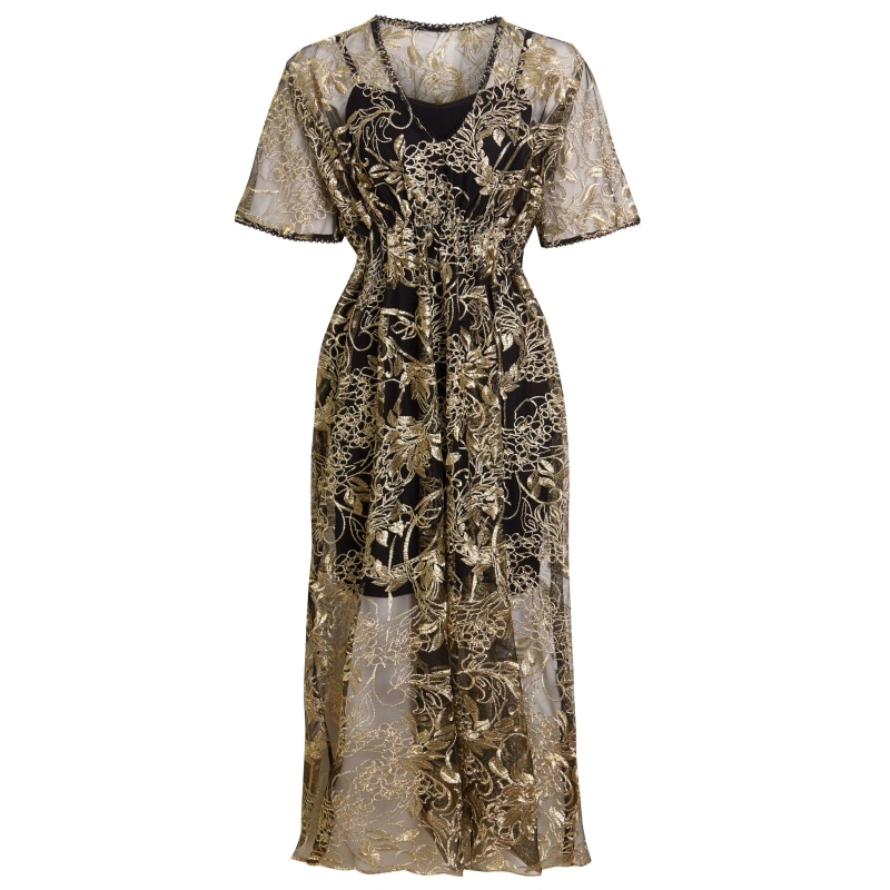 Lace flutter sleeve clearance dress