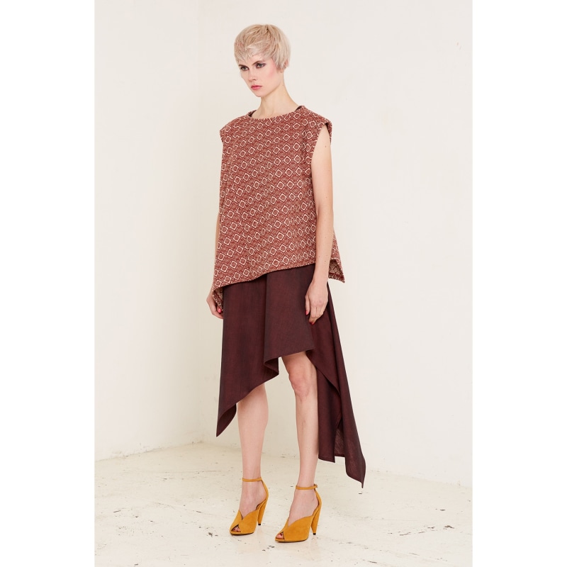 Thumbnail of Jane Asymmetric Wool Top Rust image