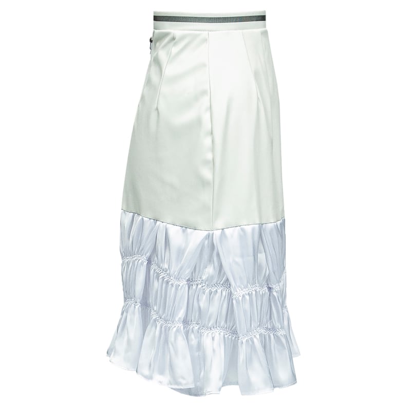 Thumbnail of Louise - Vegan Leather & Shibori Skirt - White image