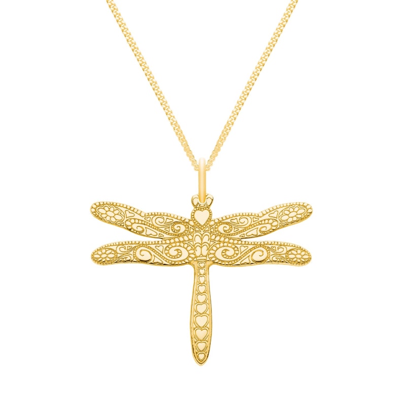 Thumbnail of Medium Gold Dragonfly Pendant Necklace image