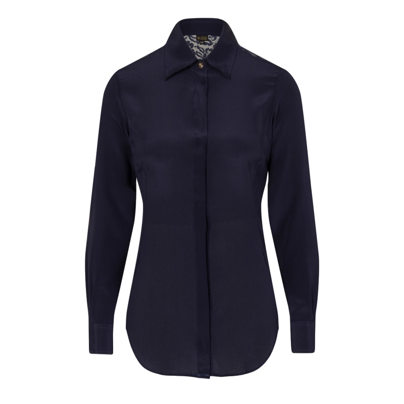 Thumbnail of Midnight Blue Fitted Silk Shirt image