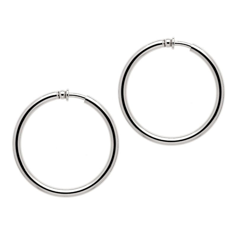 Thumbnail of Platinum Large Hoop Clip On Earrings image