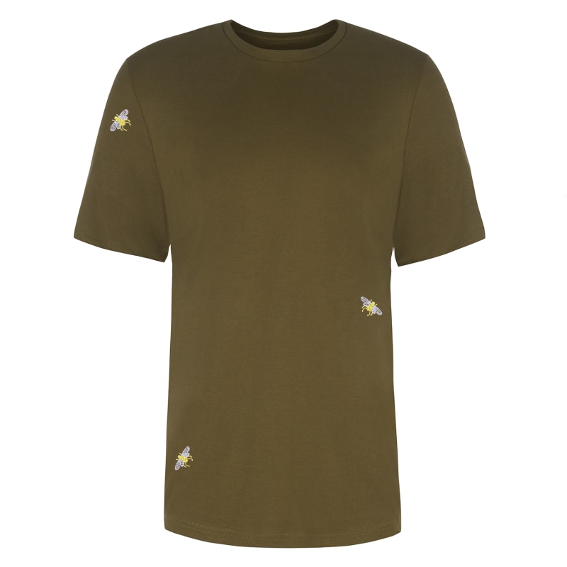 Thumbnail of Bee Embroidered T-Shirt Khaki Green Men image