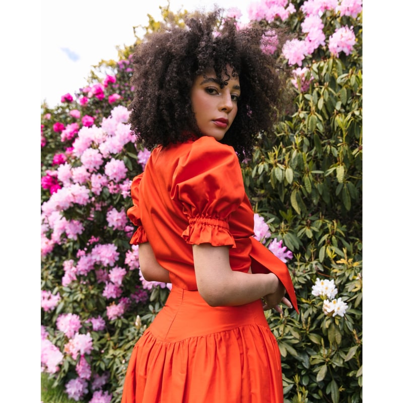 Thumbnail of The Tove Maxi Skirt In Sunset Orange image