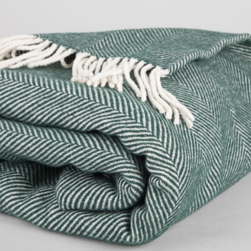 Green herringbone blanket best sale