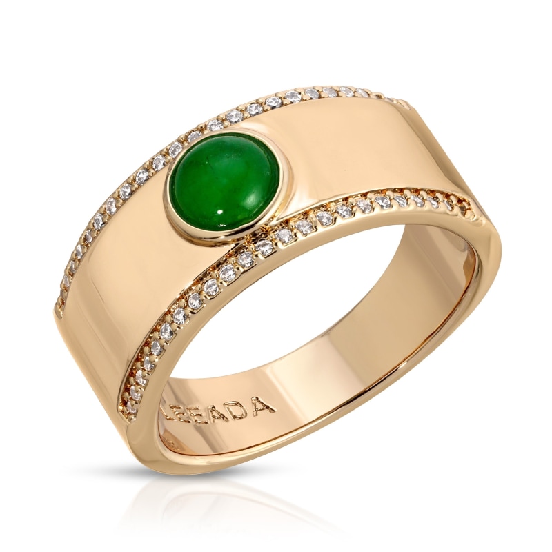 Jade Men's Wedding Ring, Real jade Gemstones Jewelry