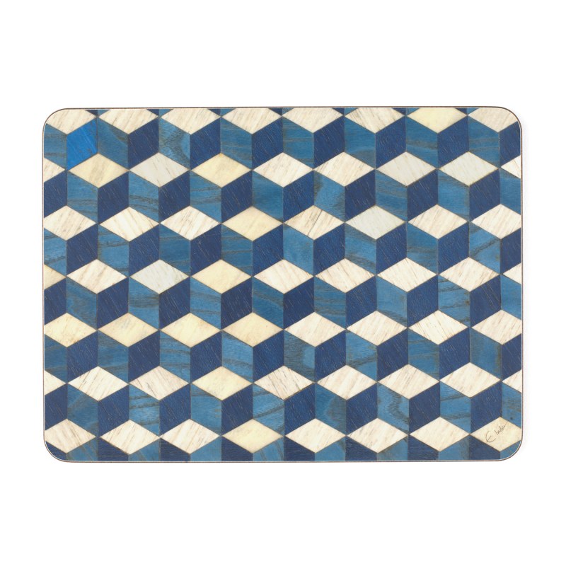 Thumbnail of Two Chopping Boards Set In Deep Blue And Nearly White. One Rectangle And One Paddle. Gift For The Cook. image