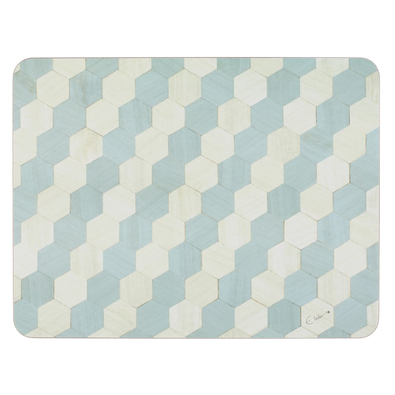 Thumbnail of Chopping Boards Set. Light Blue Hexagonal Design. One Rectangle One Square And One Paddle Shaped Board Melamine. Stylish And Practical Gift. image