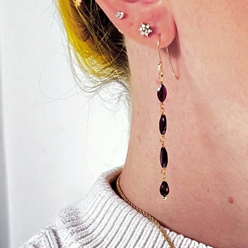 Thumbnail of Four Stone Garnet Earrings image