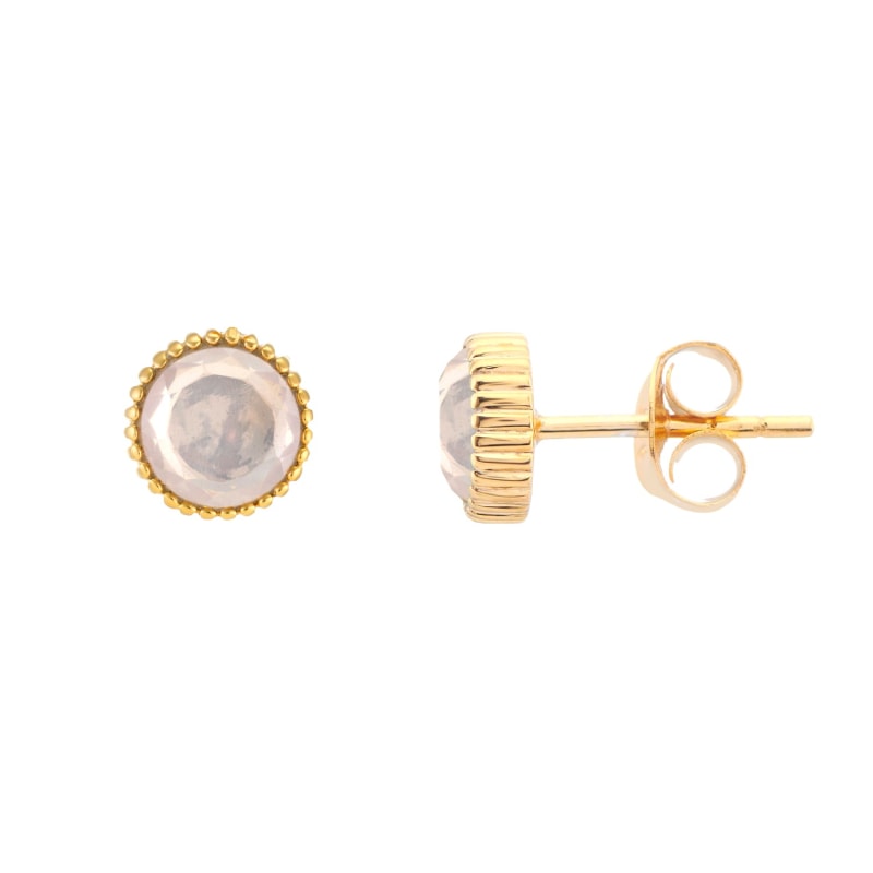 Thumbnail of Barcelona October Birthstone Stud Earrings - Rose Quartz image