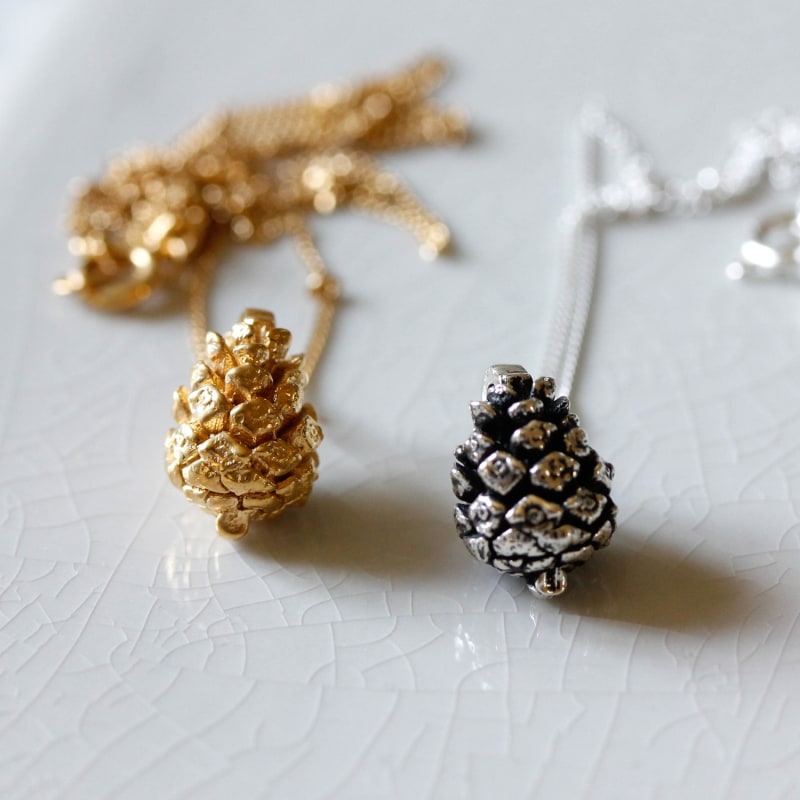 Thumbnail of Baby Pine Cone Necklace - Gold image