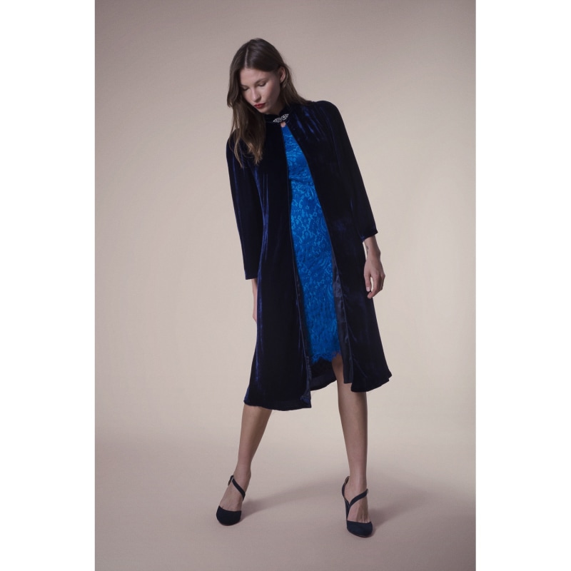 Thumbnail of Laura Coat Navy Velvet image